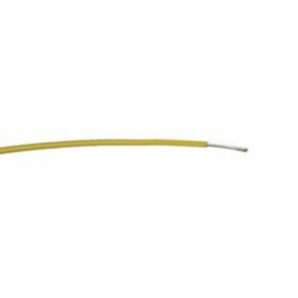 Harbour Industries 18 AWG, UL 1180 Lead Wire, 19 Strand, 200C, 300V, Silver plated copper, PTFE, Yellow, Sold by the FT J4260-4